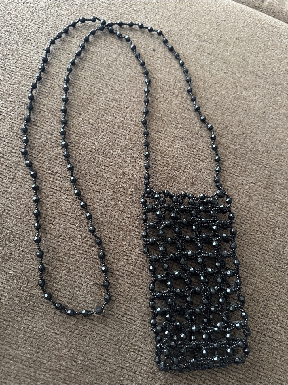 Beaded Black acrylic Crossbody Pouch